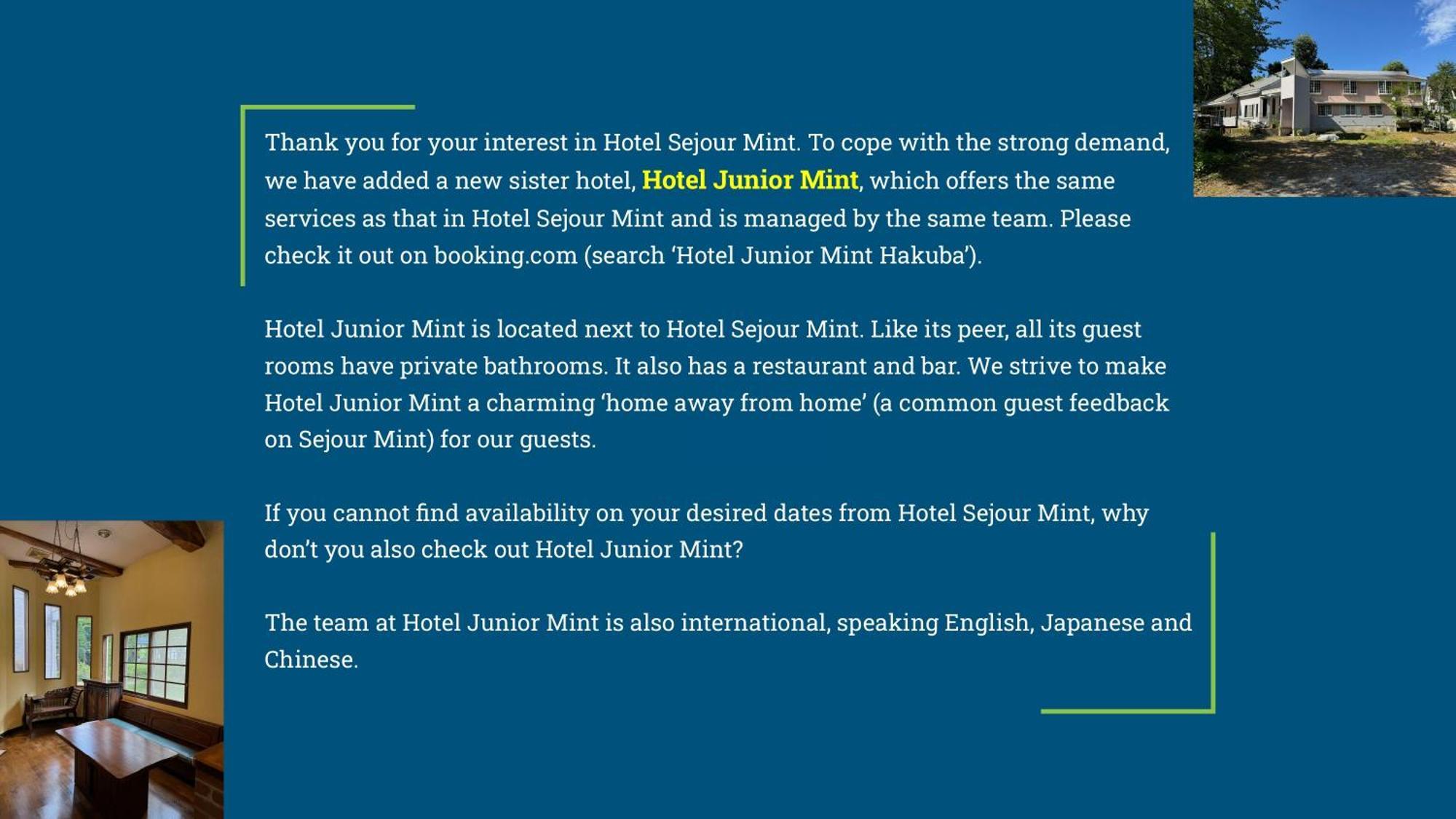 Hotel Sejour Mint In Hakuba Kültér fotó